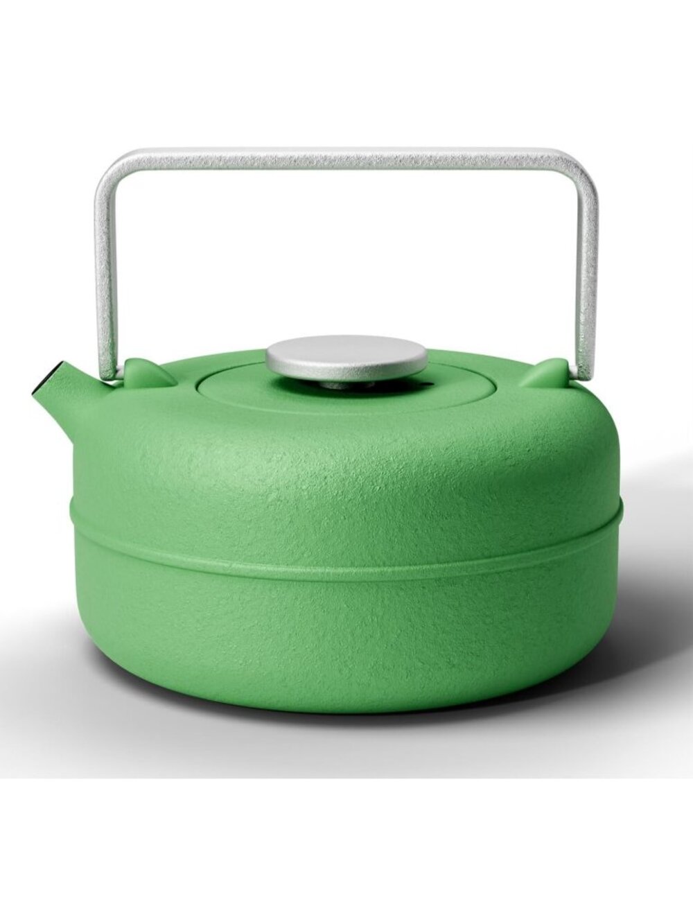 Green Cast Iron Kitchen Tea pot With Infuser 27oz Enameled Stovetop Kettles